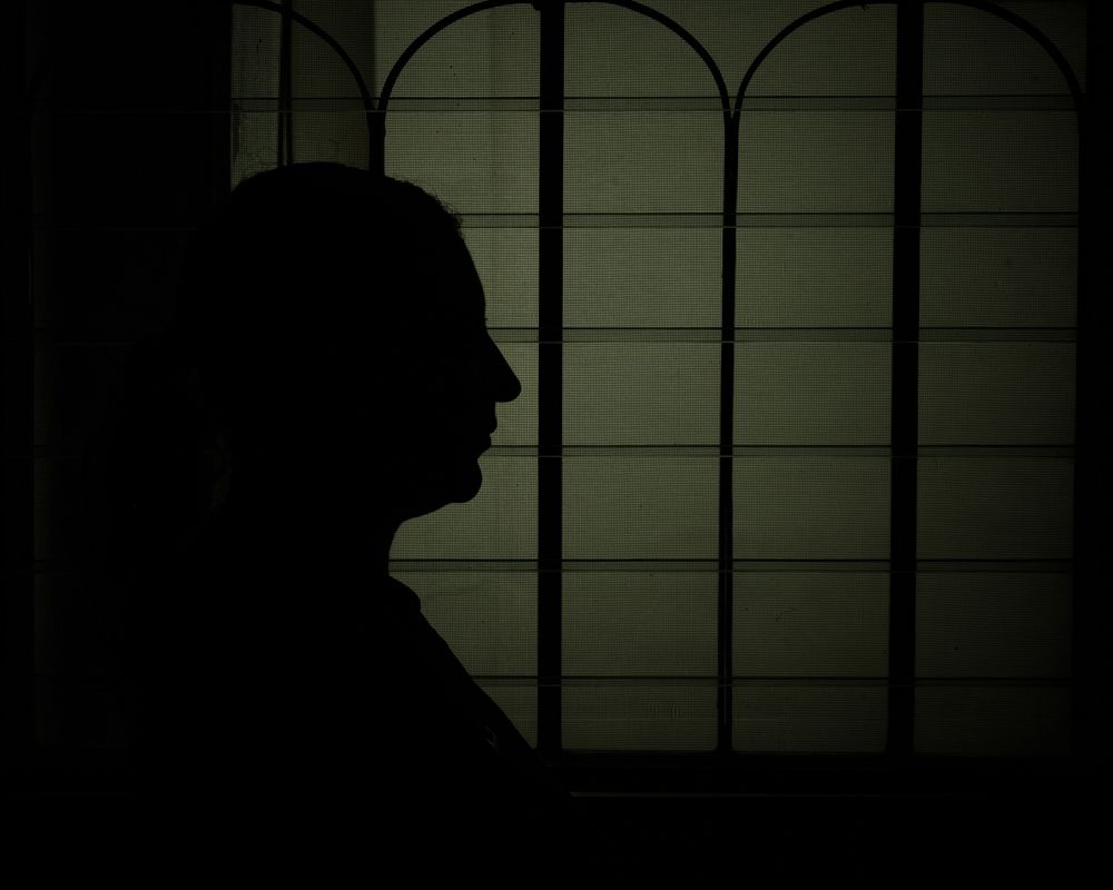 Shadow of a female face